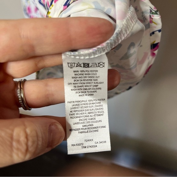 French Connection Breya Eltan Ruffle Tank‎ Top Summer White Floral Large - Picture 12 of 12